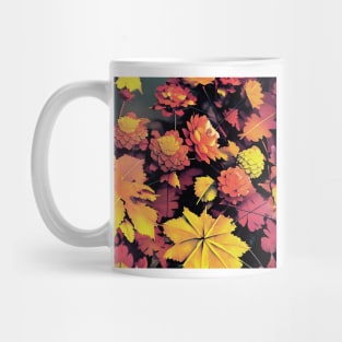 Autumn Flowers and Leaves Mug